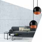 Lustre Pendente Aluminio Bola Duplo 15cm Preto/cobre