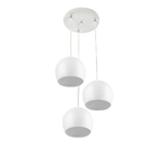 Lustre Pendente Aluminio Bola Triplo 15cm Branco