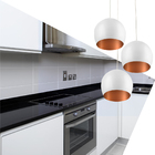 Lustre Pendente Aluminio Bola Triplo 15cm Branco/cobre