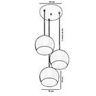 Lustre Pendente Aluminio Bola Triplo 15cm Branco/cobre