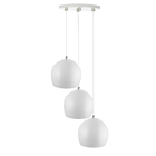 Lustre Pendente Aluminio Bola Triplo 15cm Branco/cobre