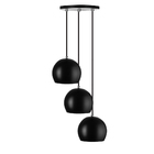 Lustre Pendente Aluminio Bola Triplo 15cm Preto/cobre