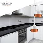 Lustre Pendente Aluminio Gota Duplo 21cm Branco Com Cobre