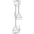 Lustre Pendente Aluminio Gota Duplo 21cm Preto