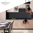 Lustre Pendente Aluminio Gota Duplo 21cm Preto Com Cobre