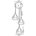 Lustre Pendente Aluminio Gota Triplo 21cm Amarelo