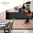 Lustre Pendente Aluminio Gota Triplo 21cm Preto Com Cobre