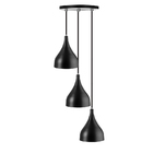 Lustre Pendente Aluminio Gota Triplo 21cm Preto Com Cobre