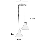 Lustre Pendente Aluminio Tenesse Duplo Cereja