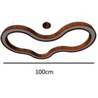 Lustre Pendente Anel Led 2700k 100cm Madeira E Acrílico