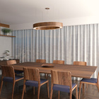 Lustre Pendente Anel Oval Madeira Imbuia E Acrílico - 100 Cm