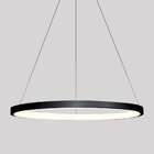 Lustre Pendente Anel Ring Preto 1 Arco 20w 40cm Led Integrado