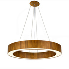 Lustre Pendente Anel Slim Madeira Imbuia E Acrílico - 60cm