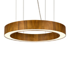 Lustre Pendente Anel Slim Madeira Imbuia E Acrílico - 60cm