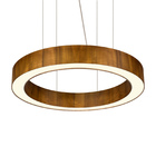 Lustre Pendente Anel Slim Madeira Imbuia E Acrílico - 60cm