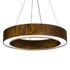 Lustre Pendente Anel Slim Madeira Imbuia E Acrílico - 60cm