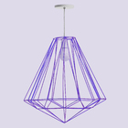 Lustre Pendente Aramado Diamante Grande Roxo