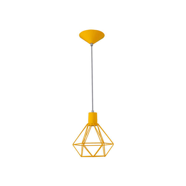 Lustre Pendente Aramado Diamante Peq Amarelo - 3006 Peq Am