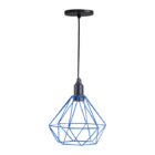 Lustre Pendente Aramado Diamante Pequeno Azul
