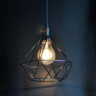 Lustre Pendente Aramado Diamante Pequeno Azul