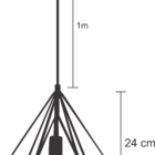 Lustre Pendente Aramado Diamante Pirâmide Várias Cores (azul-
