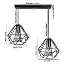 Lustre Pendente Aramado Duplo Base Retangular Branco