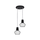 Lustre Pendente Aramado Mini Diamante 2lamp E27 Preto - 3007/