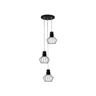 Lustre Pendente Aramado Mini Diamante 3lamp E27 Preto - 3007/
