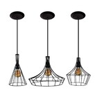 Lustre Pendente Aramado Preto 03 Un