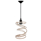 Lustre Pendente Aramado Retrô Mola Cobre - Decora Na Net