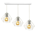 Lustre Pendente Aramado Triplo Base Retangular Branco