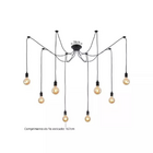 Lustre Pendente Aranha Preto Thomas Edison Para 8 Lâmpadas Lu