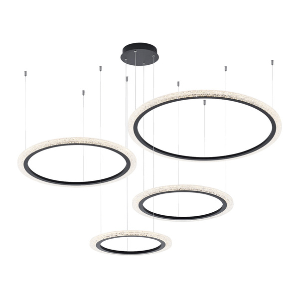 Lustre Pendente Astraled Aspectral Pl-9741 Preto Led Bivolt