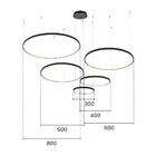 Lustre Pendente Astraled Bevis Pl-9743 Preto Led Bivolt Preto