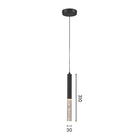 Lustre Pendente Astraled Crateris Pt-9132 Preto Led Bivolt Pr
