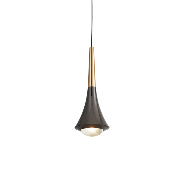 Lustre Pendente Astraled Tureis Pt-9135 Preto / Dourado Led B