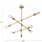 Lustre Pendente Atomus 6xe27 Bronze Moderno Nordecor