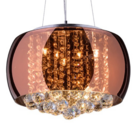 Lustre Pendente Bacia Cristal Moderno 40cm Sala Quarto Sala D