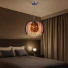 Lustre Pendente Bacia Cristal Moderno 40cm Sala Quarto Sala D