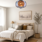 Lustre Pendente Bacia Cristal Moderno 40cm Sala Quarto Sala D