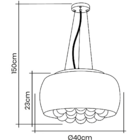Lustre Pendente Bacia Cristal Moderno 40cm Sala Quarto Sala D