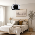 Lustre Pendente Bacia Cristal Moderno 40cm Sala Quarto Sala D