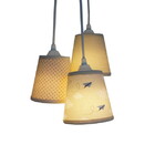 Lustre Pendente Bebê Cacho Aviãozinho Bege