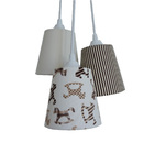 Lustre Pendente Bebê Cavalinho Dim Dom Bege E Marrom Bivolt