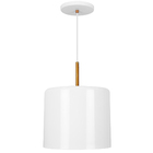 Lustre Pendente Bilboquê Grande Branco Com Cobre