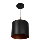 Lustre Pendente Bilboquê Grande Preto Com Cobre