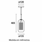 Lustre Pendente Blumenau Bronx Cilíndrico Dourado E27 Bivolt