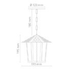 Lustre Pendente Blumenau Colonial Sextavado Vidro Pontilhado