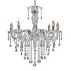 Lustre Pendente Blumenau Cristal Clássico 8 Braços Transparen