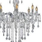 Lustre Pendente Blumenau Cristal Clássico 8 Braços Transparen